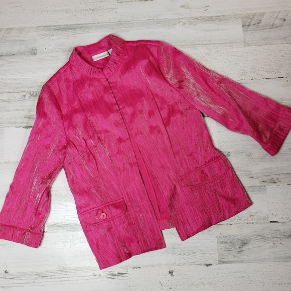 Chico's pink Blazer jacket fuchsia dressy 0 suit